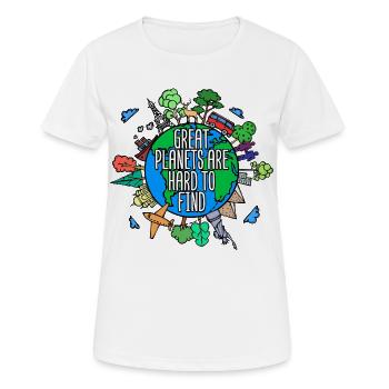 Tree Earth Planet Statement Nature Conservation Nature - Women's Breathable T-Shirt - white - Front - AI Model Female 172 dark (172cm)