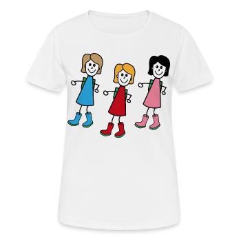 Women in comic style - Women's Breathable T-Shirt - white - Front - AI Model Female 172 dark (172cm)