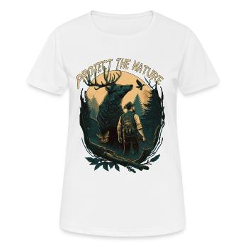 Chasseurs avec des animaux dans la forêt - T-shirt respirant Femme - blanc - Devant - AI Model Female 172 dark (172cm)