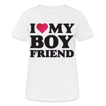 I Love My Boyfriend - Women's Breathable T-Shirt - white - Front - AI Model Female 172 dark (172cm)