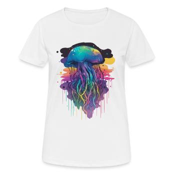 Large colorful jellyfish - Women's Breathable T-Shirt - white - Front - AI Model Female 172 dark (172cm)