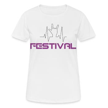 Festival - Frauen T-Shirt atmungsaktiv - Weiß - Vorne - AI Model Female 172 dark (172cm)