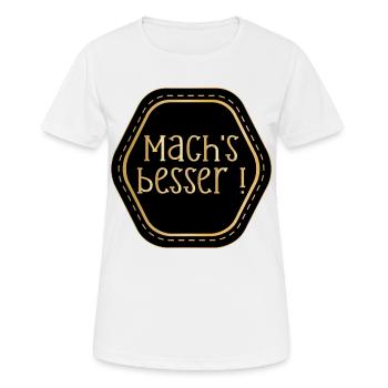 BESSER - Frauen T-Shirt atmungsaktiv - Weiß - Vorne - AI Model Female 172 dark (172cm)