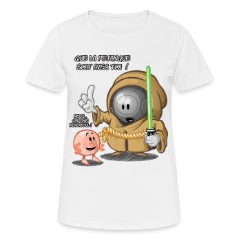 Que la pétanque soit avec toi ! - T-shirt respirant Femme - blanc - Devant - AI Model Female 172 dark (172cm)