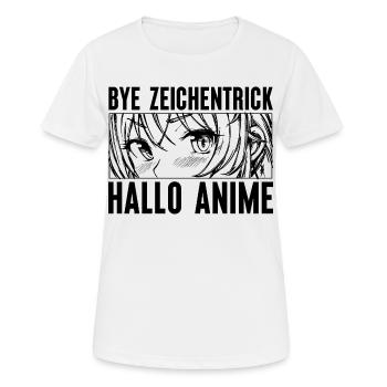 Zeichentrick Manga Comic Anime Trickfilm Japan - Frauen T-Shirt atmungsaktiv - Weiß - Vorne - AI Model Female 172 dark (172cm)