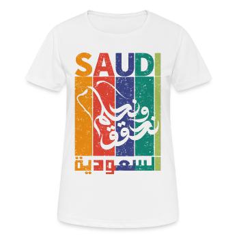 Saudi-Arabien Nationalfeiertag KSA Retro Vintage - Frauen T-Shirt atmungsaktiv - Weiß - Vorne - AI Model Female 172 dark (172cm)