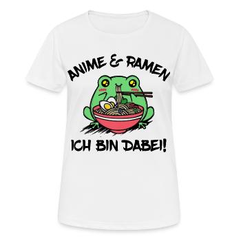 Anime Ramen Statement Manga Animation Zeichentrick - Frauen T-Shirt atmungsaktiv - Weiß - Vorne - AI Model Female 172 dark (172cm)
