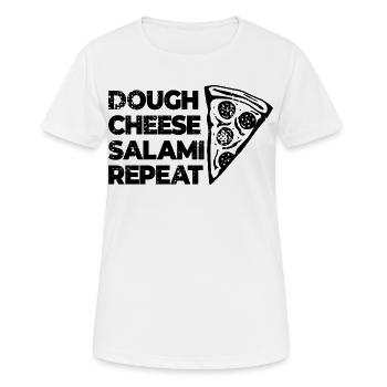 Pâte Fromage Salami Répéter - T-shirt respirant Femme - blanc - Devant - AI Model Female 172 dark (172cm)