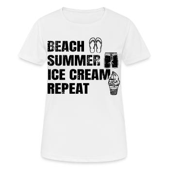 Beach Summer Ice Cream Repetition - Women's Breathable T-Shirt - white - Front - AI Model Female 172 dark (172cm)