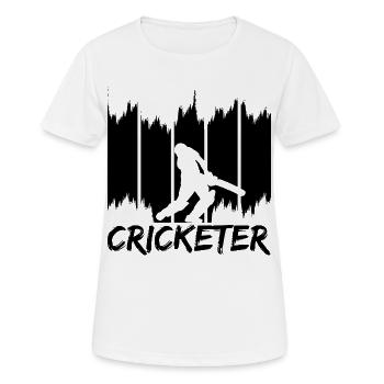 Cricketer - T-shirt respirant Femme - blanc - Devant - AI Model Female 172 dark (172cm)