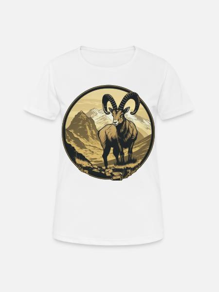 Steinbock - Frauen T-Shirt atmungsaktiv - Weiß