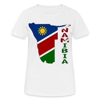Namibia Landkarte Flagge - Frauen T-Shirt atmungsaktiv - Weiß - Vorne - AI Model Female 172 dark (172cm)