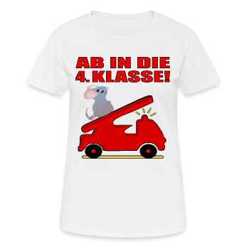 Grundschule 4. Schulklasse - Feuerwehr - Frauen T-Shirt atmungsaktiv - Weiß - Vorne - AI Model Female 172 dark (172cm)