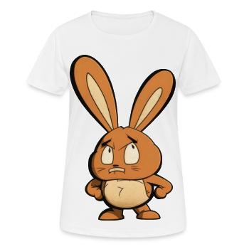 wütendes Häschen - Frauen T-Shirt atmungsaktiv - Weiß - Vorne - AI Model Female 172 dark (172cm)