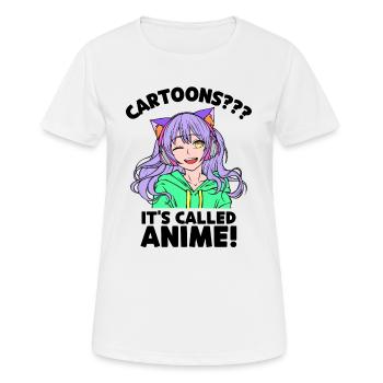 Anime Trickfilm Statement Zeichentrick Manga Comic - Frauen T-Shirt atmungsaktiv - Weiß - Vorne - AI Model Female 172 dark (172cm)
