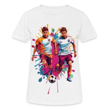 Fußballspieler - Frauen T-Shirt atmungsaktiv - Weiß - Vorne - AI Model Female 172 dark (172cm)