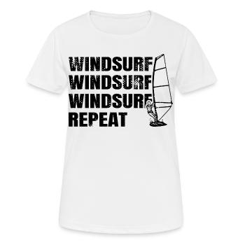 Windsurfen Wiederholen - Frauen T-Shirt atmungsaktiv - Weiß - Vorne - AI Model Female 172 dark (172cm)