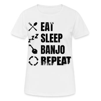 Routine quotidienne des joueurs de banjo - T-shirt respirant Femme - blanc - Devant - AI Model Female 172 dark (172cm)