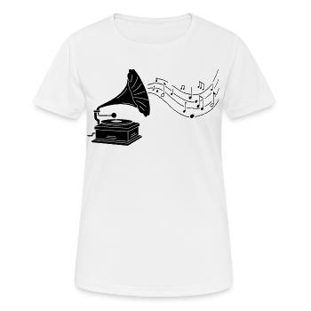 gramophone noir et musique - T-shirt respirant Femme - blanc - Devant - AI Model Female 172 dark (172cm)