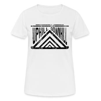 Uphill Downhill Berge Bergauf Bergab Outdoors - Frauen T-Shirt atmungsaktiv - Weiß - Vorne - AI Model Female 172 dark (172cm)