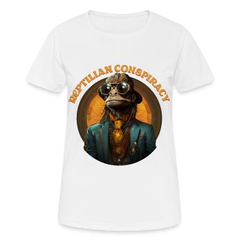 Conspiration reptilienne des Anunnaki Illuminati - T-shirt respirant Femme - blanc - Devant - AI Model Female 172 dark (172cm)