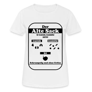 Der alte Sack - Frauen T-Shirt atmungsaktiv - Weiß - Vorne - AI Model Female 172 dark (172cm)