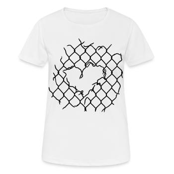 Wire Mesh Heart - Women's Breathable T-Shirt - white - Front - AI Model Female 172 dark (172cm)