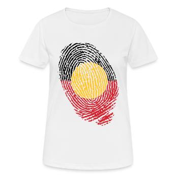 Fingerabdrücke der australischen Ureinwohner - Frauen T-Shirt atmungsaktiv - Weiß - Vorne - AI Model Female 172 dark (172cm)