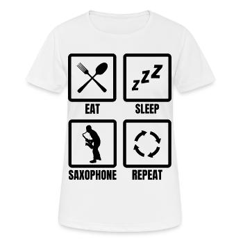 Saxophonisten Zeitplan - Frauen T-Shirt atmungsaktiv - Weiß - Vorne - AI Model Female 172 dark (172cm)