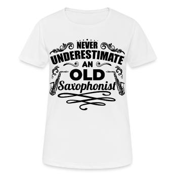Saxophonist Großvater - Frauen T-Shirt atmungsaktiv - Weiß - Vorne - AI Model Female 172 dark (172cm)