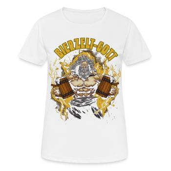 Bierzelt Gott Biertrinker Geschenk - Frauen T-Shirt atmungsaktiv - Weiß - Vorne - AI Model Female 172 dark (172cm)