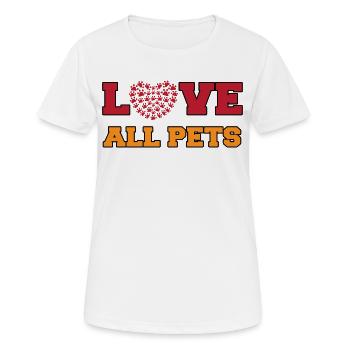 J’aime les animaux de compagnie Déclaration de cœur Animaux de compagnie - T-shirt respirant Femme - blanc - Devant - AI Model Female 172 dark (172cm)