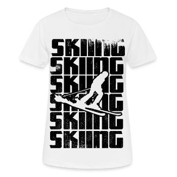Skiing - Women's Breathable T-Shirt - white - Front - AI Model Female 172 dark (172cm)