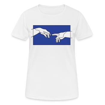 The Creation of Adam hands - Women's Breathable T-Shirt - white - Front - AI Model Female 172 dark (172cm)
