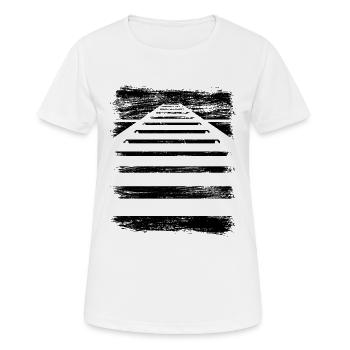 Chemin de fer - T-shirt respirant Femme - blanc - Devant - AI Model Female 172 dark (172cm)
