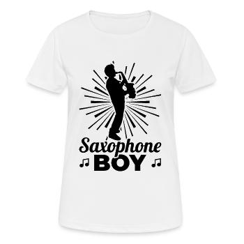 Saxophonist - Frauen T-Shirt atmungsaktiv - Weiß - Vorne - AI Model Female 172 dark (172cm)