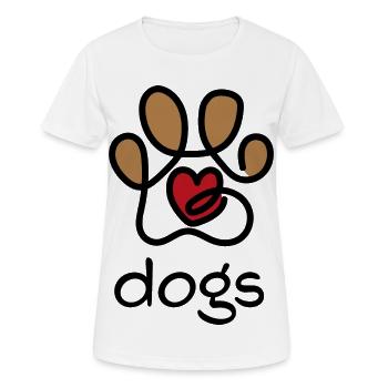 Patte de chien - T-shirt respirant Femme - blanc - Devant - AI Model Female 172 dark (172cm)