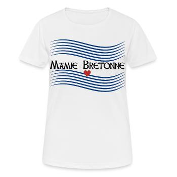 Mamie Bretonne Marinière Fête des grands-mères - T-shirt respirant Femme - blanc - Devant - AI Model Female 172 dark (172cm)