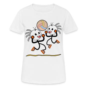 VOLLEYBALL SPORT PRITSCHEN STRICHMÄNNCHEN - Frauen T-Shirt atmungsaktiv - Weiß - Vorne - AI Model Female 172 dark (172cm)