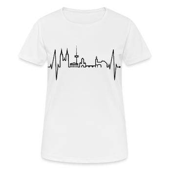 Regensburg Skyline Herzschlag Liebe Regensburger - Frauen T-Shirt atmungsaktiv - Weiß - Vorne - AI Model Female 172 dark (172cm)