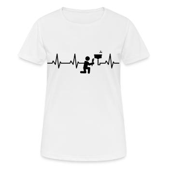 Klempner Herzklopfen - Frauen T-Shirt atmungsaktiv - Weiß - Vorne - AI Model Female 172 dark (172cm)