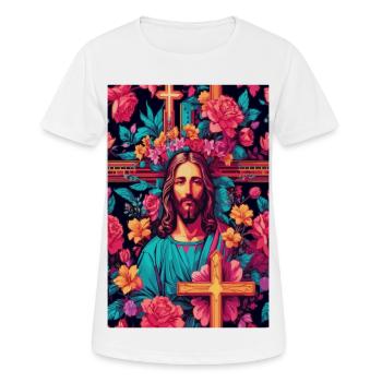 Jesus Christ - Women's Breathable T-Shirt - white - Front - AI Model Female 172 dark (172cm)