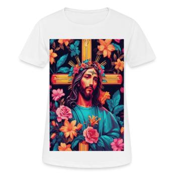 Jesus Christus - Frauen T-Shirt atmungsaktiv - Weiß - Vorne - AI Model Female 172 dark (172cm)