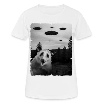 opossum Alien Invasion Uap Weirdcore - T-shirt respirant Femme - blanc - Devant - AI Model Female 172 dark (172cm)