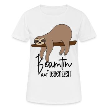 Beamtin auf Lebenszeit - Faultier - Frauen T-Shirt atmungsaktiv - Weiß - Vorne - AI Model Female 172 dark (172cm)