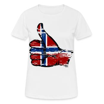 Norwegen Flagge alles klar Symbol used - Frauen T-Shirt atmungsaktiv - Weiß - Vorne - AI Model Female 172 dark (172cm)
