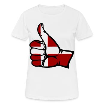 Dänemark Flagge Alles klar Symbol - Frauen T-Shirt atmungsaktiv - Weiß - Vorne - AI Model Female 172 dark (172cm)