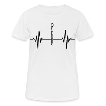 Flöte Pulsschlag - Frauen T-Shirt atmungsaktiv - Weiß - Vorne - AI Model Female 172 dark (172cm)