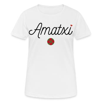 Amatxi et Lauburu. Mamie en Basque - T-shirt respirant Femme - blanc - Devant - AI Model Female 172 dark (172cm)