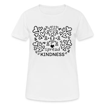 Citation inspirante de propagation de la gentillesse - T-shirt respirant Femme - blanc - Devant - AI Model Female 172 dark (172cm)